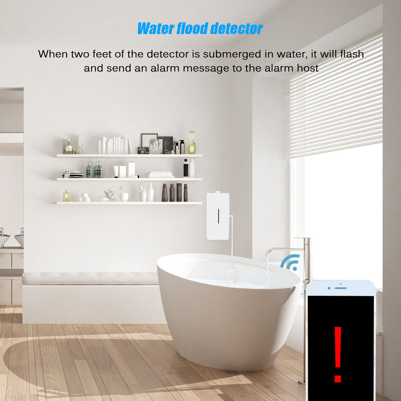 Water Leak Sensor Alarm, APP Remote, WiFi Water Monitor for Kitchen, Bathroom