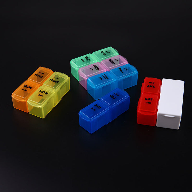 Detachable Pill Organizer Box Medication Reminder with Splitter Cutter
