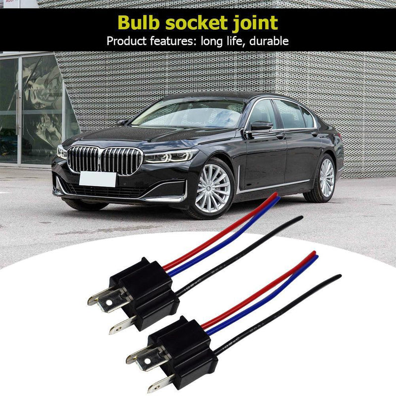 2pcs 9003 H4 Socket Wiring Harness Male Connector Pig Tail for Fog Headlight