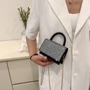 Mini Shoulder Bag Women Fashion PU Sequins Leather Chain Flap Handbag Satchels
