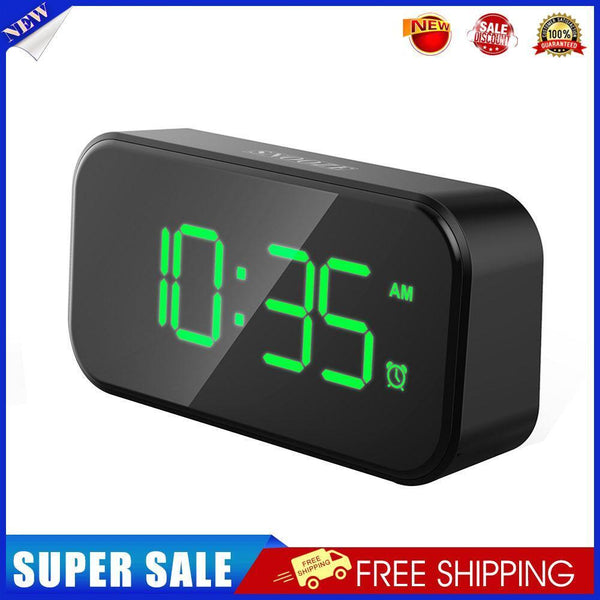 Wake Up Bedside Desktop LED Digital Alarm Clock with Snooze (Black + Green)