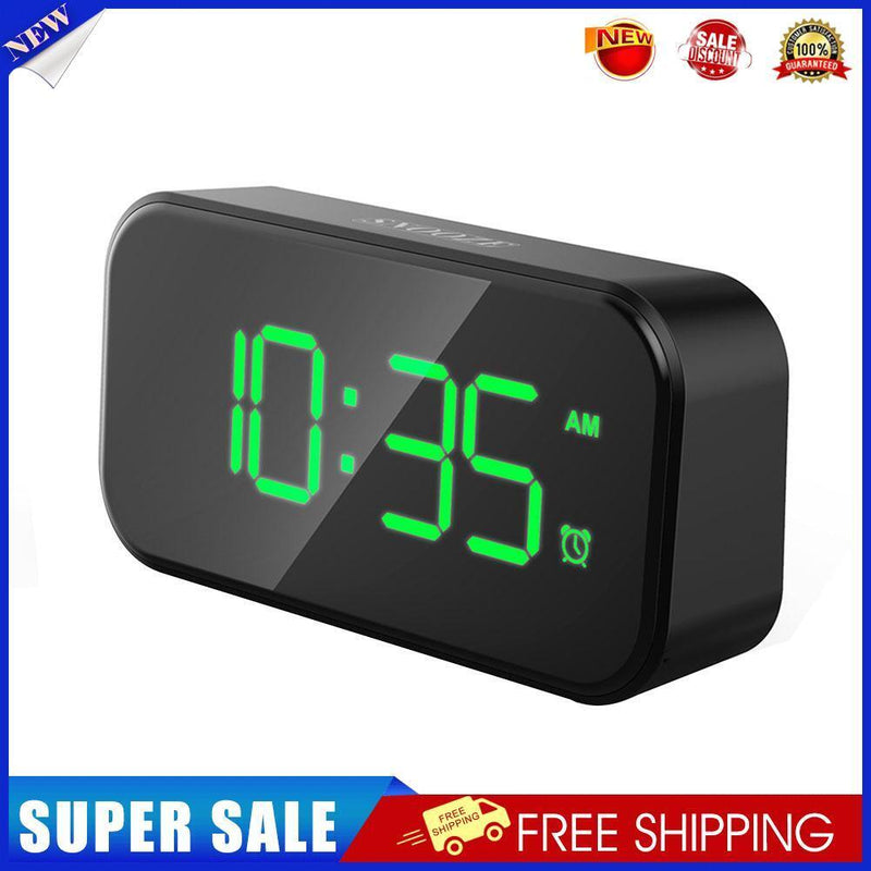 Wake Up Bedside Desktop LED Digital Alarm Clock with Snooze (Black + Green)