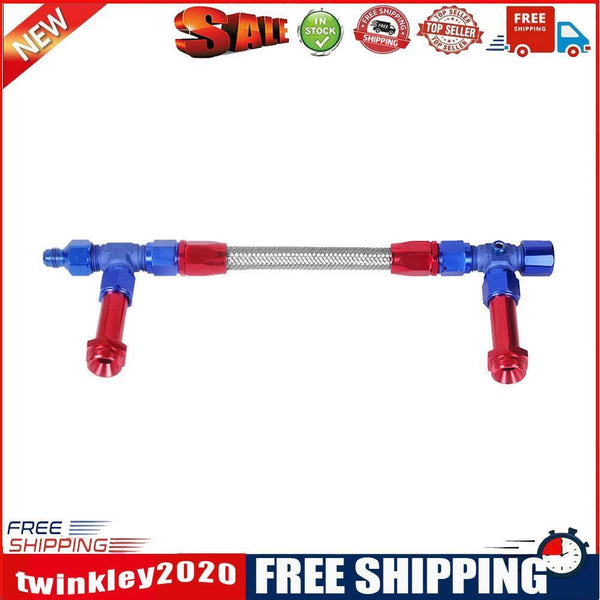 Stainless Steel Braided 8 AN Dual Feed Fuel Line Kit for Holley 4150 Carb