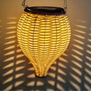 Rattan Hanging Solar Light Outdoor Garden Yard Landscape Lamp Decor (Brown)