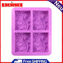 4-Cavity Wave Flower Shape Soap Mold Chocolate Cake Mould Pastry DIY Baking Tray