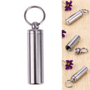 Survival Waterproof Pills Box Container Aluminum Medicine Bottle Keychain