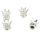 4pcs Universal Crown Car Tyre Valve Caps Dustproof Valve Cover Cap (White) Newly