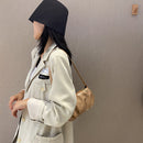 Fashion Pleated Handbags PU Chain Underarm Bags Women Shoulder Tote (Khaki)
