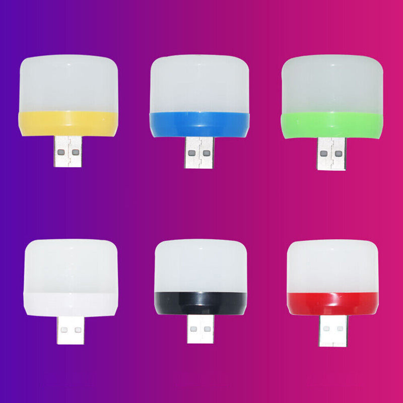 USB Plug Lamp Mobile Power Charging Small Round Night Light (White Light) Newly