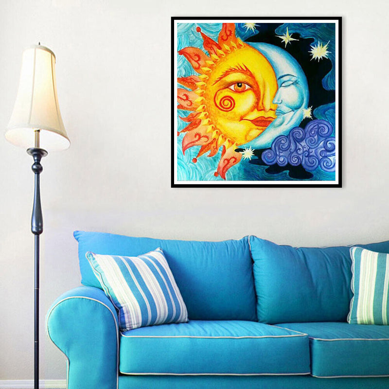 5D DIY Full Drill Diamond Painting Sun and Moon Embroidery Mosaic Home Decor Kit