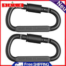 2pcs D-ring Locking Carabiner Clip Hanging Hook Buckle EDC Tools (Black)