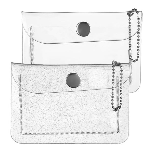 Women Girls Waterproof Bling Transparent Coin Purse Wallet Card Bag Card Pouch