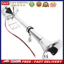 12V Stainless Steel Low Tone Single Trumpet Horn + Mounting Kit for Marine