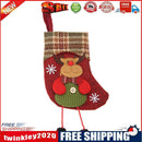 Cute Christmas Socks Gift Candy Bags Plaid Tree Hanging Ornament (Elk)