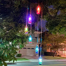 LED Solar Wind Chime Lamp Color Changing Wishing Bottle Hanging Light (A) Newly