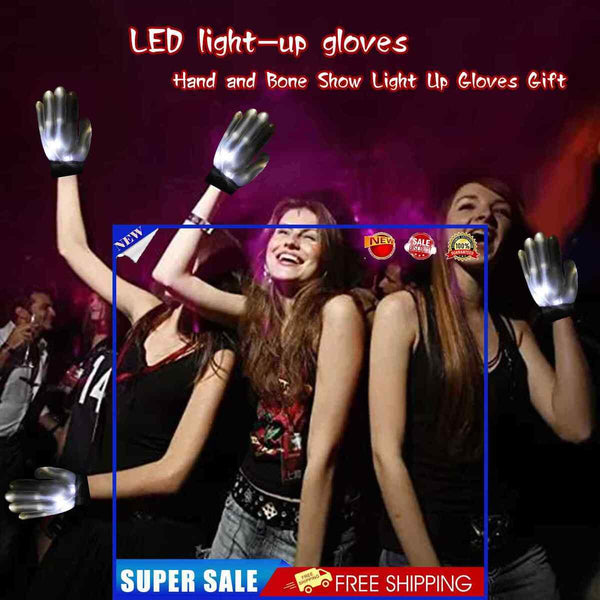 #A LED Luminous Gloves Colorful Glowing Stage Performance Mitten Dancing Club Ra