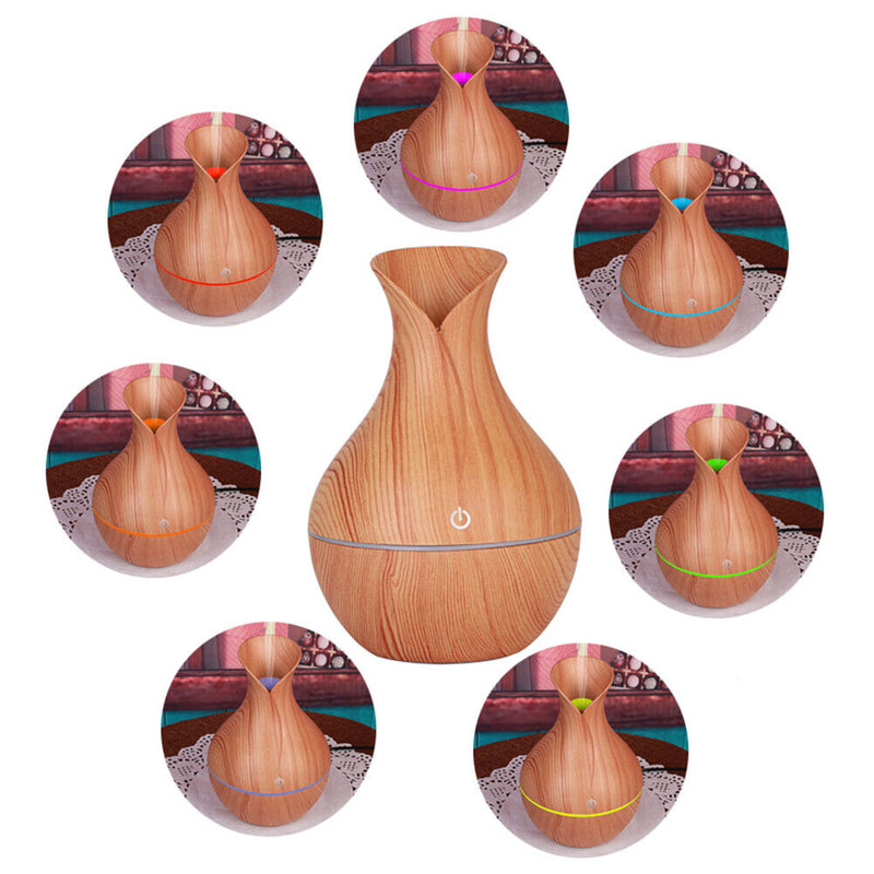 Ultrasonic Humidifier Fashion Bedroom Mini Electric Wood Grain Aroma Humidifier