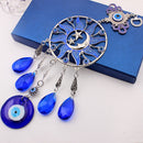 Crystal Dream Catchers Pendant Blue Devil Eyes Hanging Windchime Window Ornament