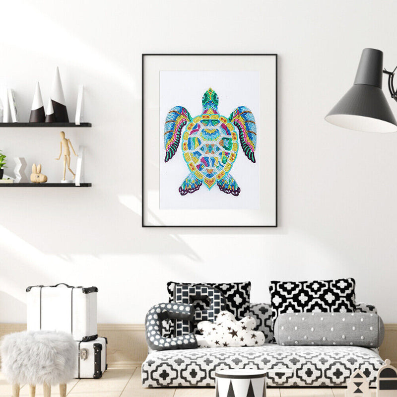 Diamond Painting 5D DIY Turtle Crystal Special Shape Room Wall Art (T086)
