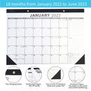 2022 Desk Calendar 18 Monthly Hanging / Desktop Blotter (2 Black Classic)