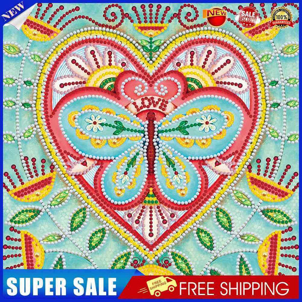 #A DIY Diamond Painting Blue Flower Butterfly Partial Special Shape Mosaic Pictu