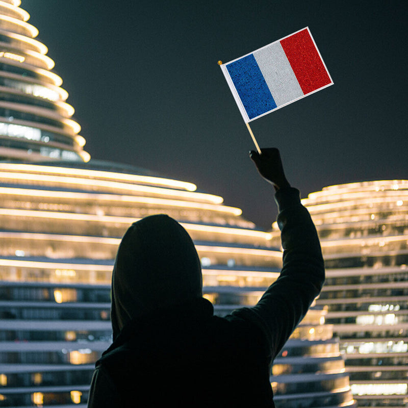 Mini Handheld Flags Diamond Painting Drilling Small National Flags with Pole