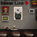 Wine Black Cat Plate Metal Tin Sign Plaque for Bar Pub Club Wall Home Decor