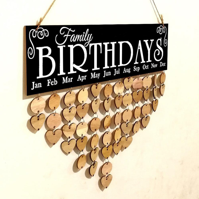 Creative Family Decorative Listing Wooden Calendar Birthday Reminder Boards
