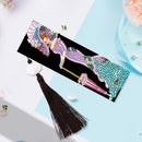 2pcs 5D DIY Diamond Painting Leather Bookmark Special-shaped Drill Tassel D
