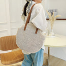 Straw Beach Women Handbag Handmade Woven Summer Vacation Casual Shoulder Bags