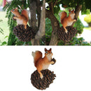 Decor Squirrel Garden Statue Wall Sculpture Tree Hangings Simulation Squirrel