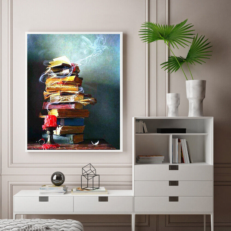 Book Oil Paint By Numbers Kit DIY Acrylic Painting on Canvas Frameless Arts