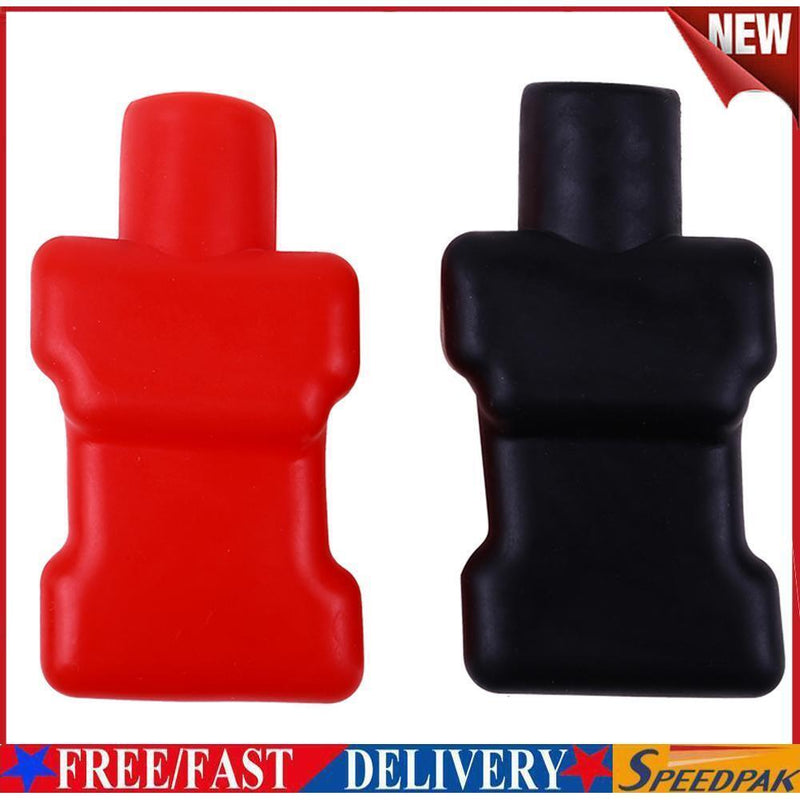 2pcs Car Battery Negative Positive Terminal Covers PVC Insulating Protector
