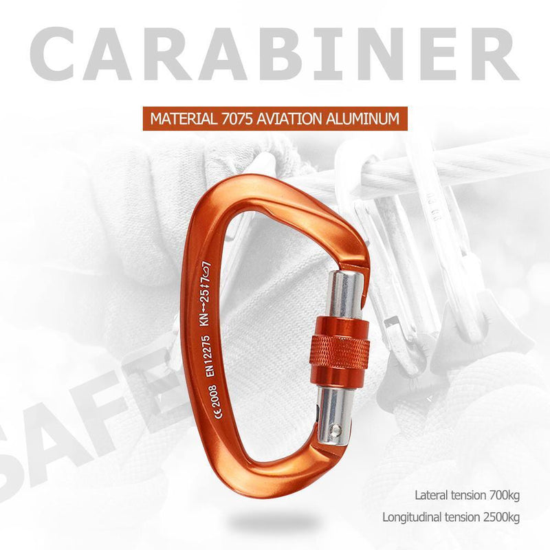 25KN Climbing Buckle Security Safety Master Lock Rock Climbing (Orange) Newly