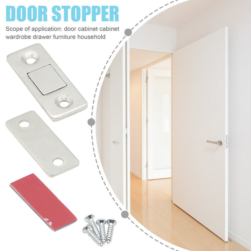 1 Set Ultra-Thin Door Magnet Magnetic Door Stopper for Drawer Closer Kit Newly