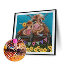 5D DIY Diamond Painting Kits Full Round Drill Yak In Flowers Mosaic Wall Pi