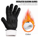 2pcs Outdoor Camping Barbecue Heat Resistance Silicone Gloves Oven Cooking Gl