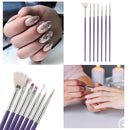 7pcs Gel Nail Painting Pen Polish Drawing Carving Nail Art Brush Manicure T
