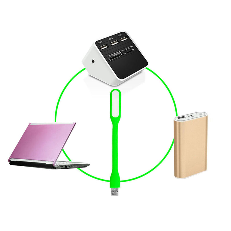 LED USB Lamp Mini Portable Laptop Book Reading Desk Night Lighting (Green) Newly