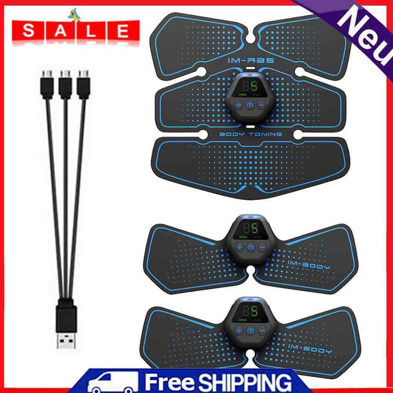 Rechargeable Abdominal Muscle Stimulator Trainer Stickers EMS Fitness Equipment