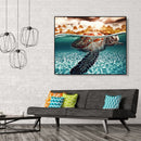 Painting By Numbers DIY Sea Turtle Hand Painted Canvas Oil Art Picture Craft Kit