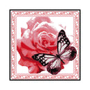 Partial Embroidery Stamped Flower Butterfly DIY Cross Stitch Kit 14CT Needlew