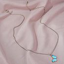 Color Butterfly Necklace Women Pendant Clavicle Chain Jewelry (Lake Blue)