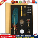 Retro with Nib Ink Bottle Calligraphy Feather Dip Pen Kit (Dark Green) Newly