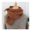 Woman Knitting Autumn Winter Long Keep Warm Shawl Solid Color Bib Scarf