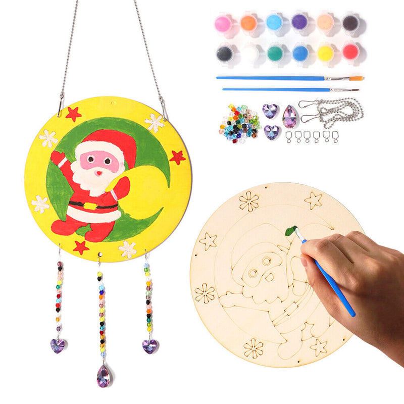 Santa Claus Hanging Pendants DIY Paint By Numbers Kit Handmade Decoration Crafts