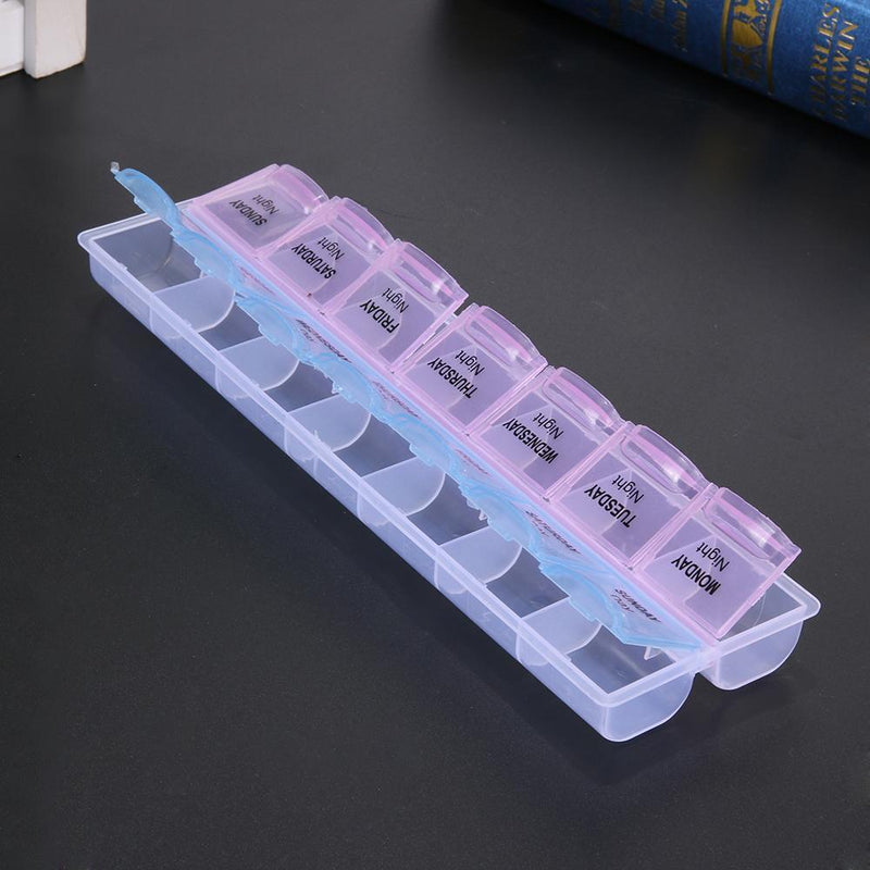 2Row 14Grid Portable Medicine Box Holder Storage Container Pill Case