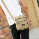 Men Daily Canvas Shoulder Messenger Bag Fashion Travel Zipper Crossbody Bag