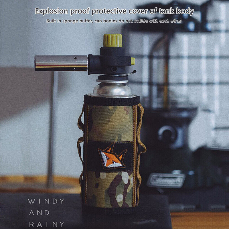 Long Gas Canister Wrap Cover Durable 500D Nylon Anti-Skid Cassette Gas Tank Bag