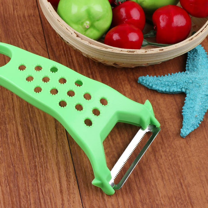 Plastic Double Head Fruit Vegetables Peeler Potato Carrot Grater (Green)